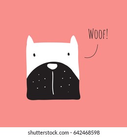 Cute dog barking. Vector illustration