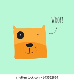 Cute dog barking. Vector illustration