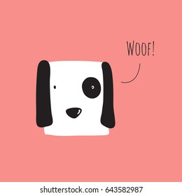 Cute dog barking. Vector illustration