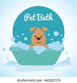 Cute dog bathing