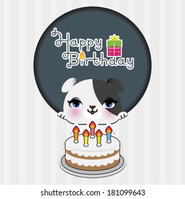 cute dog birthday card 