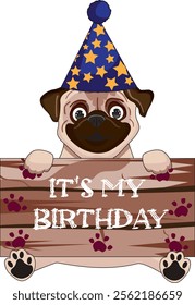 Cute Dog Birthday Vector Art