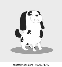 Cute Dog Black and White Tone