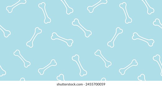 Cute dog bone seamless pattern vector illustration. Animal, pet, wallpaper, blue, background