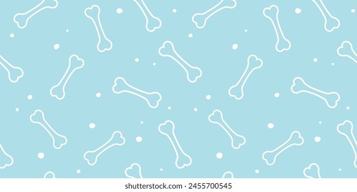 Cute dog bone seamless pattern vector illustration. Animal, pet, wallpaper, blue, background