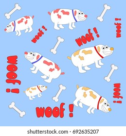 cute dog and bone seamless pattern. vector cartoon illustration