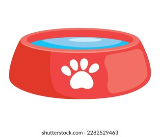 Cute dog bowl decoration icon isolated