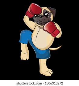 cute dog with a boxer movement
