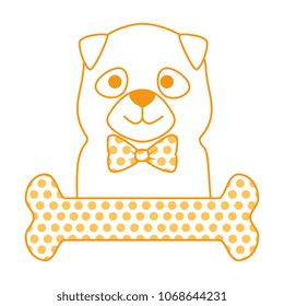 cute dog breed with bone character