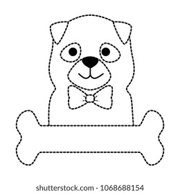 cute dog breed with bone character