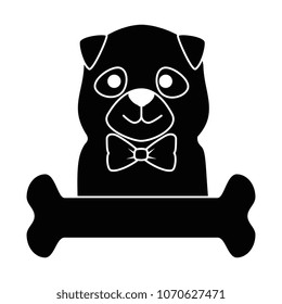 cute dog breed with bone character
