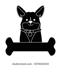 cute dog breed with bone character