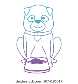 cute dog breed with dish food character