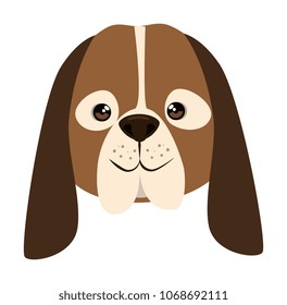 cute dog breed head character