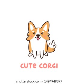 Cute dog breed welsh corgi. It can be used for sticker, patch, phone case, poster, t-shirt, mug and other design.