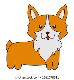 Cute dog breed welsh corgi. It can be used for sticker, patch, phone case, poster, t-shirt, mug and other design.