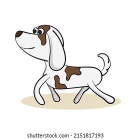 Cute dog with brown spot vector illustration graphic.
