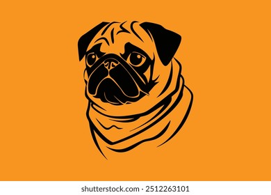 a cute dog bulldog pug vector element