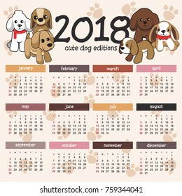 cute dog calendar 2018