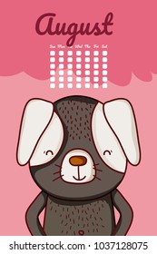 Cute dog calendar cartoon
