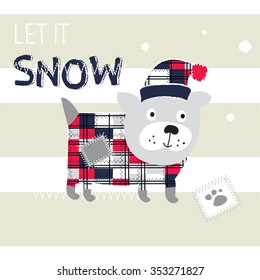 cute dog in cap vector illustration