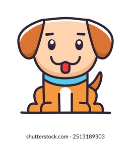 Cute dog cartoon. Adorable cartoon dog with big eyes and a playful tongue out. Perfect for children's books and pet-themed designs.