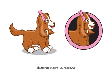 Cute dog cartoon character design illustration , suitable for your design needs, logo, illustration, animation, etc.