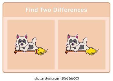 Cute dog cartoon character. Find differences. Educational game for children. Cartoon vector illustration