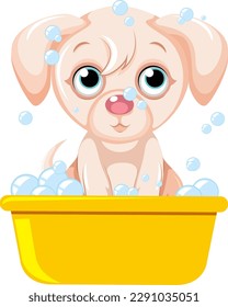 Cute dog cartoon character illustration