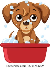 Cute dog cartoon character illustration