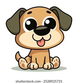 cute dog cartoon character pet animal vector illustration template design