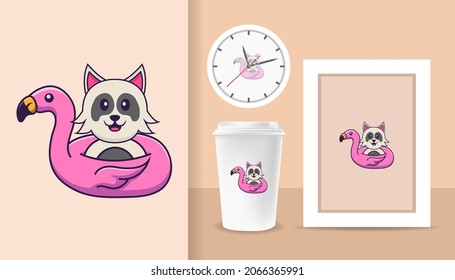 Cute dog cartoon character. Prints on T-shirts, sweatshirts, cases for mobile phones, souvenirs. Isolated vector illustration.