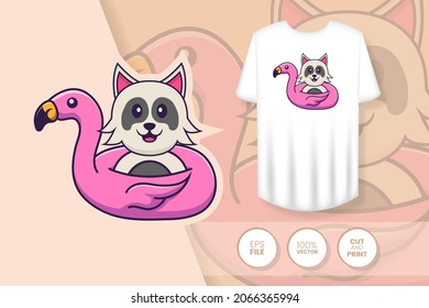 Cute dog cartoon character. Prints on T-shirts, sweatshirts, cases for mobile phones, souvenirs. Isolated vector illustration.