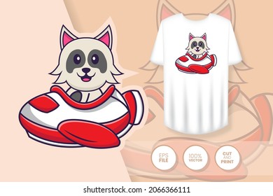 Cute dog cartoon character. Prints on T-shirts, sweatshirts, cases for mobile phones, souvenirs. Isolated vector illustration.