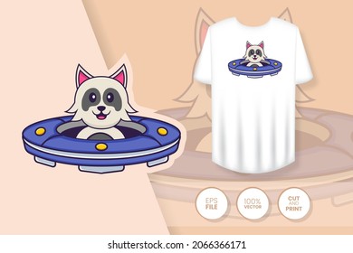 Cute dog cartoon character. Prints on T-shirts, sweatshirts, cases for mobile phones, souvenirs. Isolated vector illustration.