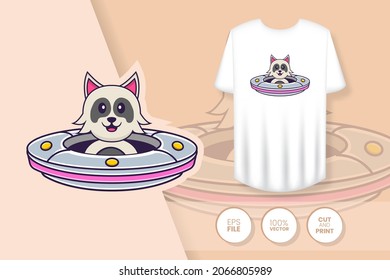 Cute dog cartoon character. Prints on T-shirts, sweatshirts, cases for mobile phones, souvenirs. Isolated vector illustration.