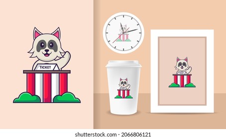 Cute dog cartoon character. Prints on T-shirts, sweatshirts, cases for mobile phones, souvenirs. Isolated vector illustration.