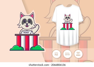 Cute dog cartoon character. Prints on T-shirts, sweatshirts, cases for mobile phones, souvenirs. Isolated vector illustration.