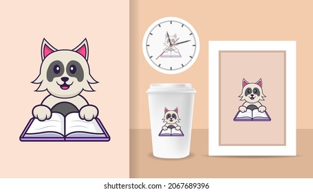 Cute dog cartoon character. Prints on T-shirts, sweatshirts, cases for mobile phones, souvenirs. Isolated vector illustration.