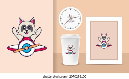 Cute dog cartoon character. Prints on T-shirts, sweatshirts, cases for mobile phones, souvenirs. Isolated vector illustration.