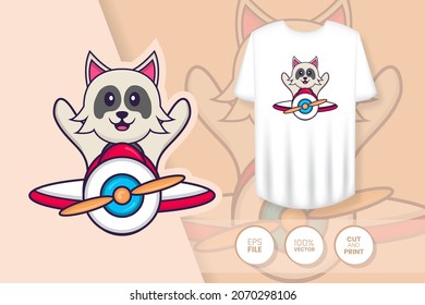 Cute dog cartoon character. Prints on T-shirts, sweatshirts, cases for mobile phones, souvenirs. Isolated vector illustration.