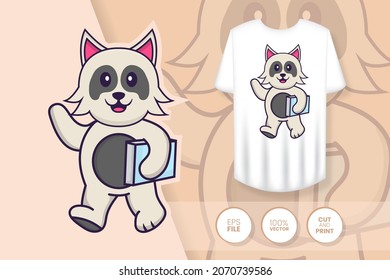 Cute dog cartoon character. Prints on T-shirts, sweatshirts, cases for mobile phones, souvenirs. Isolated vector illustration.