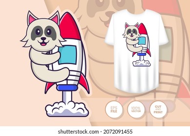 Cute dog cartoon character. Prints on T-shirts, sweatshirts, cases for mobile phones, souvenirs. Isolated vector illustration.