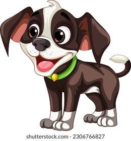 Cute dog cartoon character sitting illustration