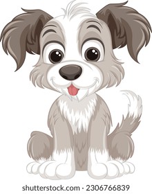 Ilustración del personaje de la caricatura de perro lindo