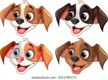Cute dog cartoon character sitting illustration