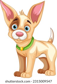 Cute dog cartoon character standing illustration
