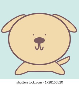 Caricatura de perro lindo vector aislado en fondo azul claro