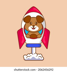 Cute dog cartoon character vector illustration.