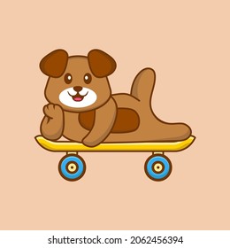 Cute dog cartoon character vector illustration.